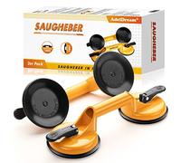 AdelDream Suction Cup 2 Pieces Glass Suction Cup Vacuum Tile Lifter 120Kg Load Capacity for Transporting Tiles Yellow 32.5Cm X 12Cm X 7Cm