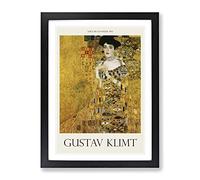 Adele Bloch Bauer By Gustav Klimt Exhibition Museum Painting Framed Print | A3 Black Framed Wall Art | Ready to Hang | Modern Historical Picture | Living Room Bedroom Lounge Office