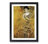 Adele Bloch Bauer by Gustav Klimt Framed Wall Art Print A2 Black