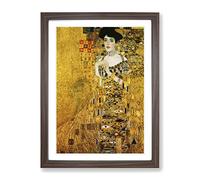 Adele Bloch Bauer By Gustav Klimt Framed Wall Art Print A3 Walnut | Ready to Hang, Premium Gi Paper, Fade-Resistant Inks, Securely Packaged, UK Made