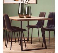 Adele Brown Wood Dining Table with Black Legs