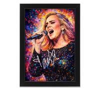 Adele Signed Poster Print - Limited Edition Autograph Fan Gift - Collectible Memorabilia Art Style Wall Art Merchandise (A4 Framed)