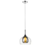 adelina clear smoked glass shade pendant light large in chrome