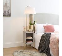 Adeline Ribbed Adjustable Bedside Floor Lamp