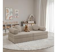 Adell Freestanding Upholstered Foam Sofa For Living Room With Loose Cushions Width 130Cm Depth 65Cm Beige