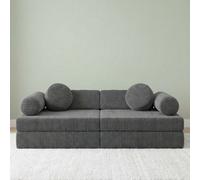 Adell Freestanding Upholstered Foam Sofa For Living Room With Loose Cushions Width 130Cm Depth 65Cm Grey