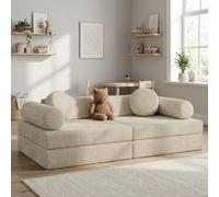 Adell Freestanding Upholstered Foam Sofa For Living Room With Loose Cushions Width 130Cm Depth 65Cm Cream