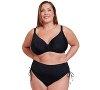 ADELLA Plunge Bikini Top Calypso Non-Padded Underwired Womens Ladies Swimwear Black Size F-K