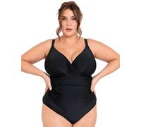 ADELLA Underwired Plunge Control Swimsuit Calypso Womens Ladies Sport Beach Swimwear Black Cup Size 38GG