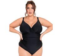 ADELLA Underwired Plunge Control Swimsuit Calypso Womens Ladies Sport Beach Swimwear Black Cup Size 38G