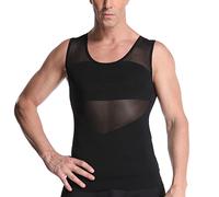 ademend compressieshirt voor heren voor afslanken van de taille, tailletrainer shapewear tanktop fitness body shaper-shirts