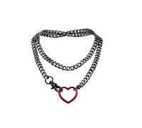 ADEMISHIA Chunky Gold Choker Necklaces for Women, Long Gold Chain Heart Necklace, 36 Inches Slip Chain Adjustable Lariat Heart Y Necklace for Women and Men, Goth Chunky Heart Necklace Jewlery Gifts