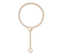 ADEMISHIA Womens Heart O-ring Slip Chain Necklace, Punk Gothic Heart Breaker Cuban Link Chain Choker Adjustable Gold Lariat Y-Necklace (Gold, 29")