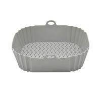 Adems Air Fryer Liners Silicone, Accessories That are Reusable, Easy to Clean, Non-Stick, Oil-Proof, Water-Proof. Food Grade, Replacement for Disposable Parchment Paper 3 Pack (Square Grey)