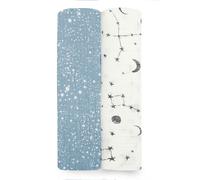 aden + anais Aden Silky Soft Swaddle Baby Blanket, 100% Cotton Bamboo Muslin, Large 44 X 44 inch, 2 Pack, Cosmic Galaxy