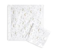 aden + anais blushing bunnies Security Blanket - Pack of 2 | Square Soft & Breathable 100% Cotton Muslin with Satin Trim Throw | Unisex Shower Gift Set for Baby Girls & Boys | Newborn & Infant