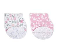 aden + anais Burpy Baby Bib, 100% Cotton Muslin, 4 Layer Multi Use Burping Cloth, Super Soft & Absorbent Burp Rag for Infants, Newborns and Toddlers, 2 Pack, ma Fleur