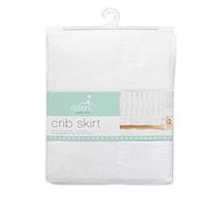 aden + anais Classic Crib Skirt, 100% Cotton Muslin, Super Soft, Tailored Fit, White