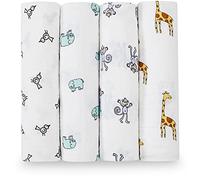aden + anais Classic Muslin Swaddle Blanket, Jungle Jam, 4 Count