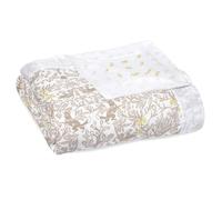 aden + anais Dream Blanket, 100% Cotton Muslin, 4 Layer Lightweight and Breathable, Oversized 60" x 72", Natural Woodland