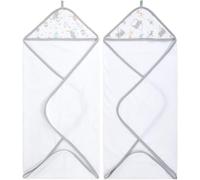 aden + anais Essentials 100% Cotton Hooded Towel for Boys & Girls, Soft Baby Bath Towel, Towel Wrap for Kids, Toddlers & Infants, Dumbo New Heights, (Pack of 2)