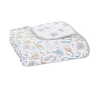 aden + anais essentials 100% Cotton Muslin Dream Blanket for Baby Girls & Boys, 112x112cm, Ideal Lightweight Newborn Nursery & Cot Blanket, Unisex Toddler & Infant Bedding Gift, natural history