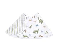 aden + anais Essentials Baby Burpy Baby Bib, 100% Cotton Muslin, Soft Absorbent 4 Layers, Multi-Use Burp Cloth and Bib, 22.5” X 11”, Single, Dino Jungle