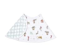 aden + anais essentials baby burpy baby bib, 100% cotton muslin, soft absorbent 4 layers, multi-use burp cloth and bib, 22.5” x 11”, single, elephant circus