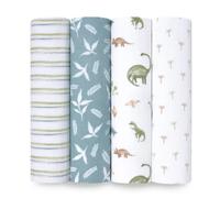 Aden + Anais Essentials Cotton Muslin Swaddles 4 Pack Dino Jungle