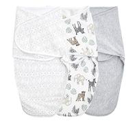 aden + anais essentials Easy Swaddle Wrap, Cotton Knit Baby Wrap, Newborn Wearable Swaddle Sleep Sack, 0-3 Months, 1.0 TOG, 3 Pack, toile