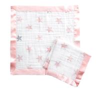 aden + anais essentials Issie Security Blanket, Super Soft 100% Cotton Muslin, Satin Trim, 2 pack, doll
