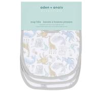 aden + anais essentials Snap Baby Bib, 100% Cotton Muslin, 3 Layer Burp Cloth, Super Soft & Absorbent for Infants, Newborns and Toddlers, Adjustable with Snaps, 3 Pack, natural history