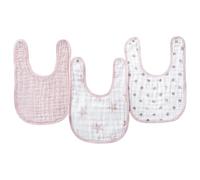 aden + anais essentials Snap Baby Bib, 100% Cotton Muslin, 3 Layer Burp Cloth, Super Soft & Absorbent for Infants, Newborns and Toddlers, Adjustable with Snaps, 3 Pack, doll