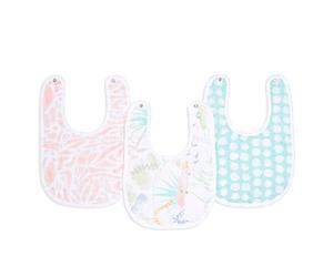 aden + anais essentials Snap Baby Bib, 100% Cotton Muslin, 3 Layer Burp Cloth, Super Soft & Absorbent for Infants, Newborns and Toddlers, Adjustable with Snaps, 3 Pack, tropicalia