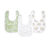 aden + anais essentials Snap Baby Bib, 100 Percent Cotton Muslin, 3 Layer Burp Cloth, Super Soft & Absorbent for Infant, Newborns and Toddlers, Adjustable with Snaps, 3 Pack, harmony, 23x34cm (AD134)