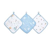 aden + anais essentials Washcloth Set, Super Soft 100% Cotton Muslin, 27.5x27.5cm, 3 Pack, space explorers