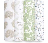 aden + anais harmony Swaddle Blanket - Pack of 4| Large 100% Muslin Cotton Swaddle Wrap Set for Baby Girls & Boys |nature, trees, green, forest Print