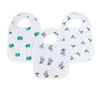 Aden + Anais Jungle Jam (white) Cotton-muslin Snap Bibs Set of Three 1 Size