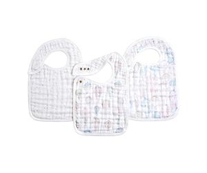 aden + anais™ snap bibs 3 pack organic cotton muslin oceanic (Above the clouds)