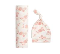 aden + anais™ snuggle knit™ swaddle gift set (hat + blanket) rosettes (0-3 months)