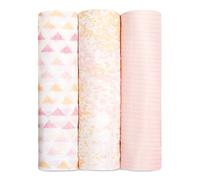 aden + anais Swaddle Blanket - Pack of 3, Primrose Birch | Silky Soft 120x120cm | Large 100% Breathable Bamboo Muslin Cotton Swaddle Wrap Set for Baby Girls & Boys | Newborn & Infant Sleep Essentials