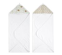 aden + anais Tanzania Hooded Towel - Pack of 2 | 100% Cotton Terry Towel with Muslin Hood, Soft Bath & Shower Wrap for Babies | Gift Set for Baby Girls Boys | Wash Essentials for Newborns & Toddlers