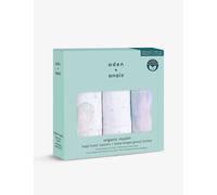 Aden + Anais White Kids Pack of Three Above the Clouds Organic-cotton Muslin Squares 1size