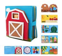 Adena Montessori Toy from 1+ Year - Preschool Children Learning Toy Busy Book for Car Trips, Gift Toy from 1 2 3 4 Years Girls Boy, Quiet Book with Farm Theme