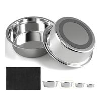 ADENGL Dog Bowls, 2 Stainless Steel Dog Bowl with Mat, Dog Bowls with Nonslip EVA Rubber Bottom Ring, Food & Water Bowl for Dogs, Cats, A Variety of Sizes are Available, Dishwasher Safe