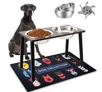 ADENGL Elevated Dog Bowls for X-Large and Large Dogs with Spill Proof Mat Raised Dog Bowl Stand with 2 X-Large Stainless Steel Bowls and Slow Feeder 16" Tall, 3000ML Capacity,Dog Bowls Large Sized Dog