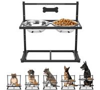ADENGL Elevated Dog Bowls for Extra Large & Large Dogs,Raised Dog Bowl Stand with 2000ML Stainless Steel Bowls, Adjustable Tall Dog Food Water Bowls for Large Breed