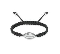 ADENLA American football Cremation Bracelet for Ashes Rugby Urn Keepsake Jewelry Adjustable Braided Wristband Bangle Gift for Women Men-Silver