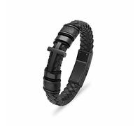 ADENLA Cross Cremation Jewelry Urn Bracelet For Ashes For Women Men Keepsake Mmeorial Cuff Bangle Leather Bracelet,24cm