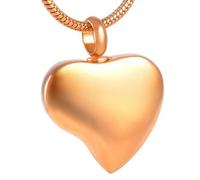 ADENLA Heart Keepsake Cremation Jewelry for Ashes Stainless Steel Footprint Urn Necklace for Human Memorial Pendant Gift-Gold